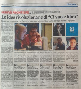 Articolo della Gazzetta di Mantova del 22 maggio dedicato al Premio Marketing 2016